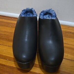 Free People Sydney Brown Faux Fur Lined Wedge Clog